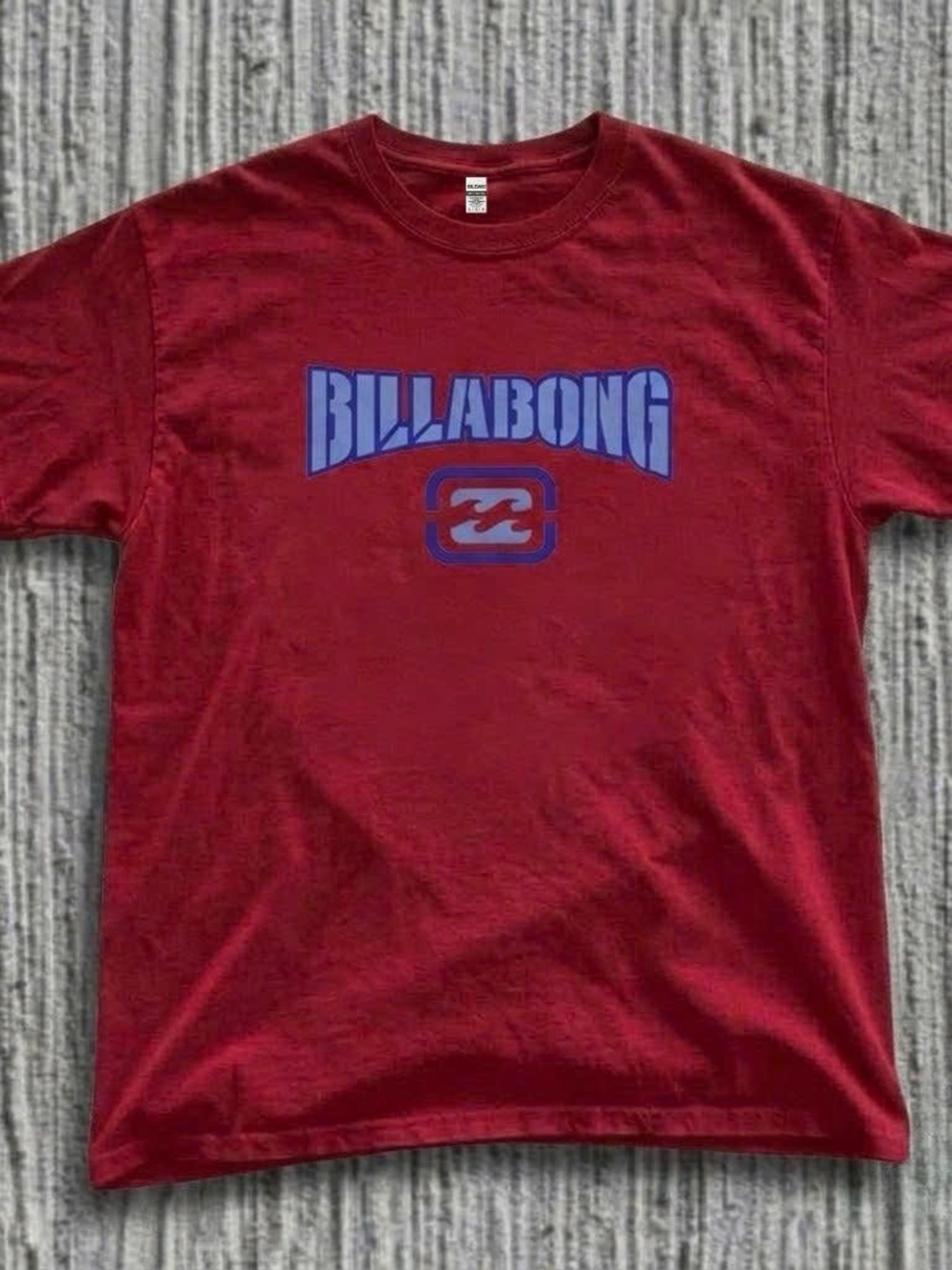 Billabong Red Short-Sleeve Logo Tee with Blue T-Shirt